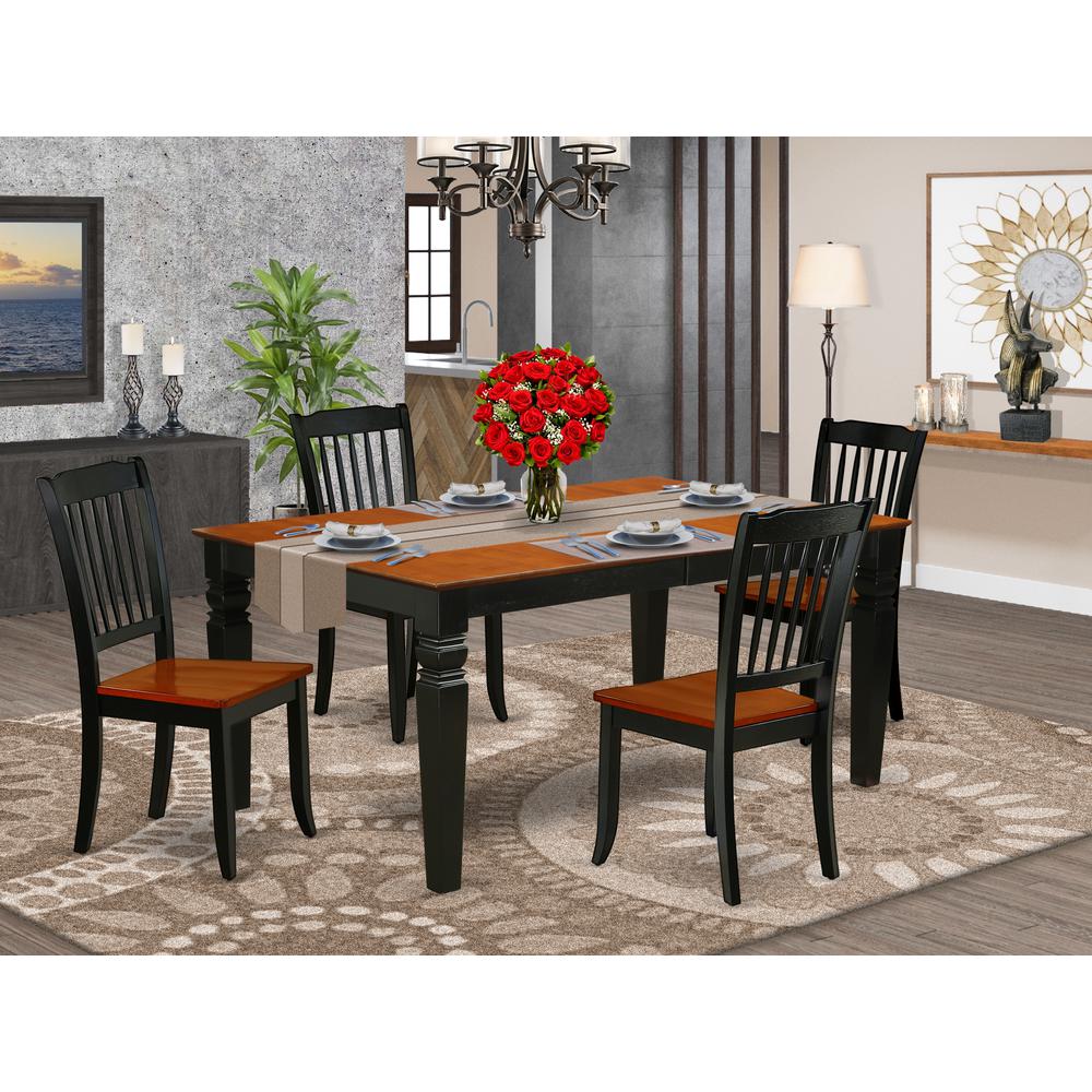 Dining Room Set Black & Cherry, WEDA5-BCH-W. Picture 2