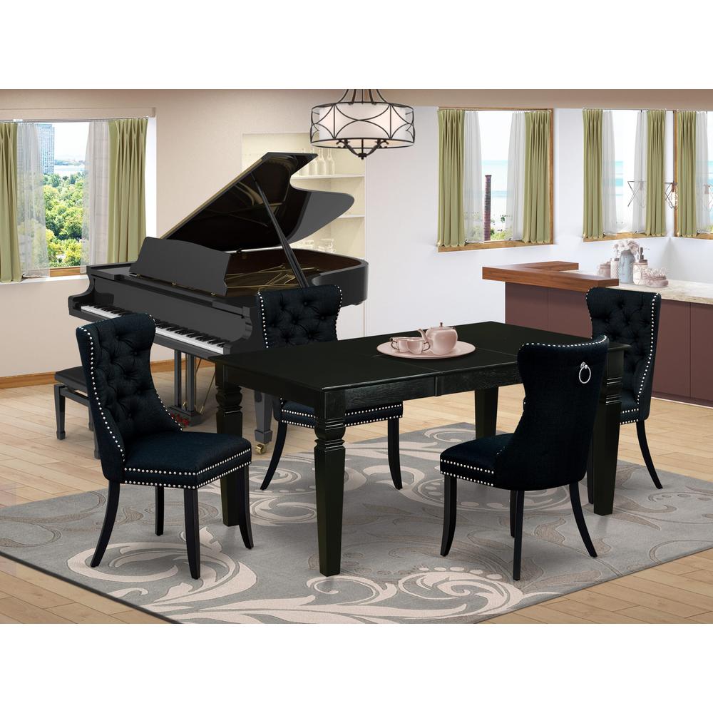 5 Piece Dining Set Consists of a Rectangle Wooden Table with Butterfly Leaf. Picture 7