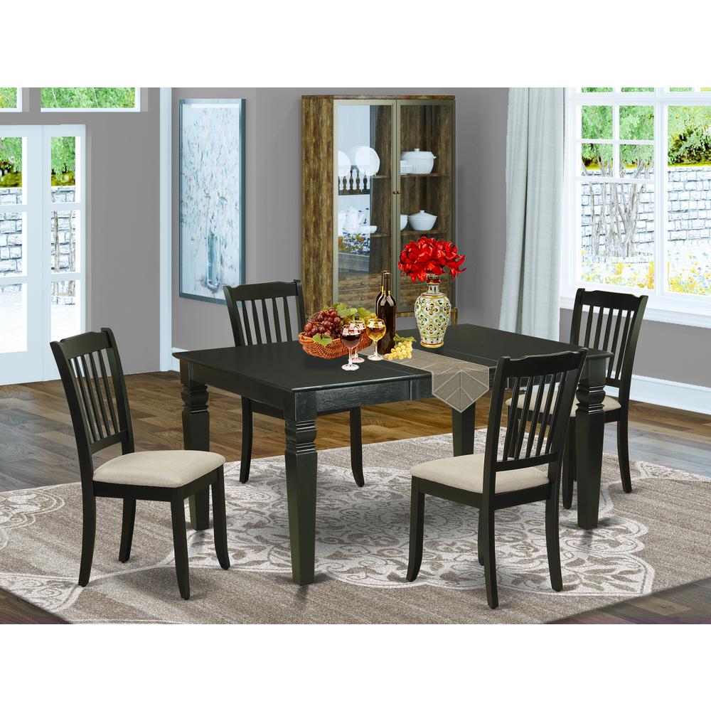 Dining Room Set Black, WEDA5-BLK-C. Picture 2