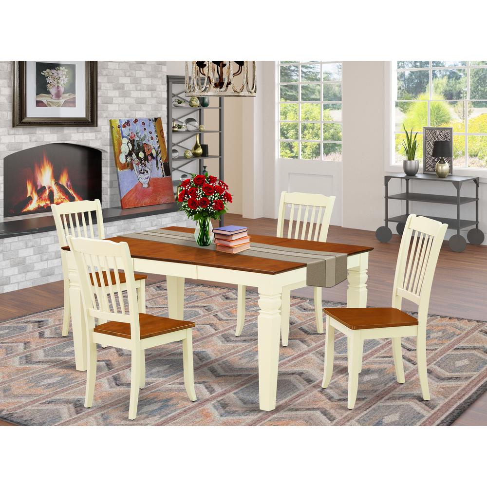 Dining Room Set Buttermilk & Cherry, WEDA5-BMK-W. Picture 2