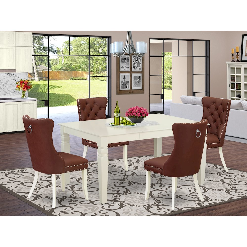 5 Piece Kitchen Table & Chairs Set Consists of a Rectangle Dining Table. Picture 2