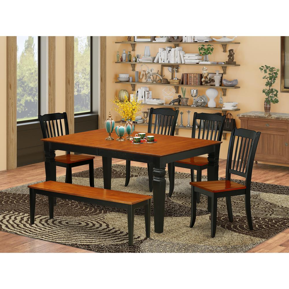 Dining Room Set Black & Cherry, WEDA6N-BCH-W. Picture 2