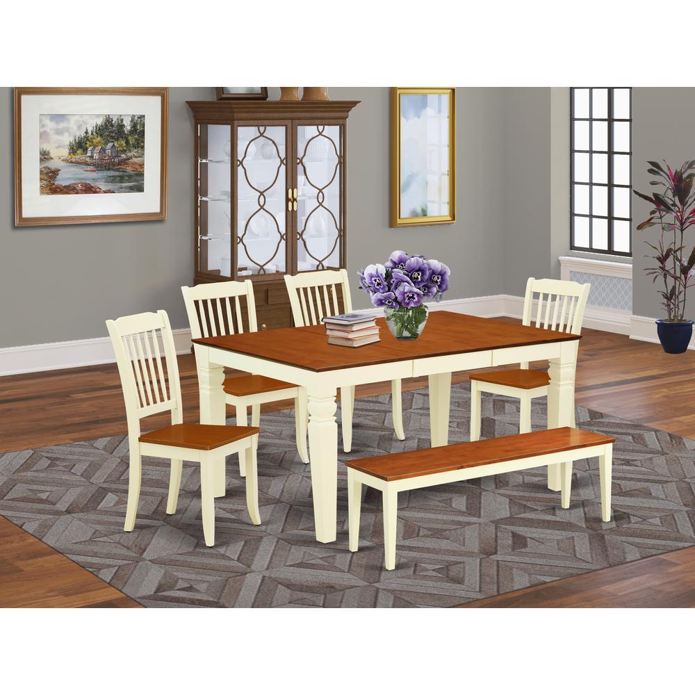 Dining Room Set Buttermilk & Cherry, WEDA6N-BMK-W. Picture 2