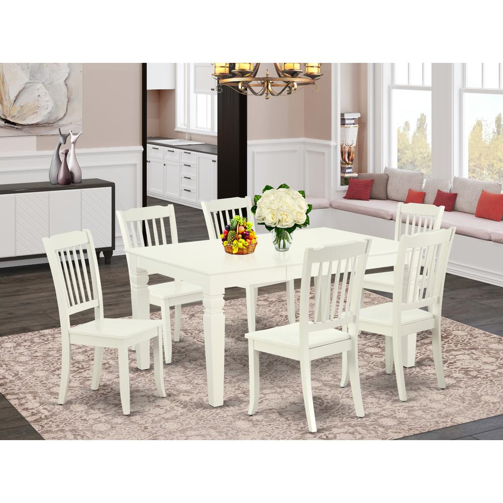 Dining Room Set Linen White, WEDA7-LWH-W. Picture 2
