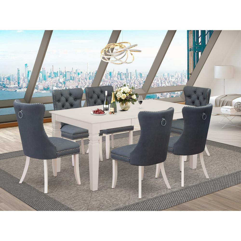7 Piece Dining Table Set Consists of a Rectangle Kitchen Table. Picture 7