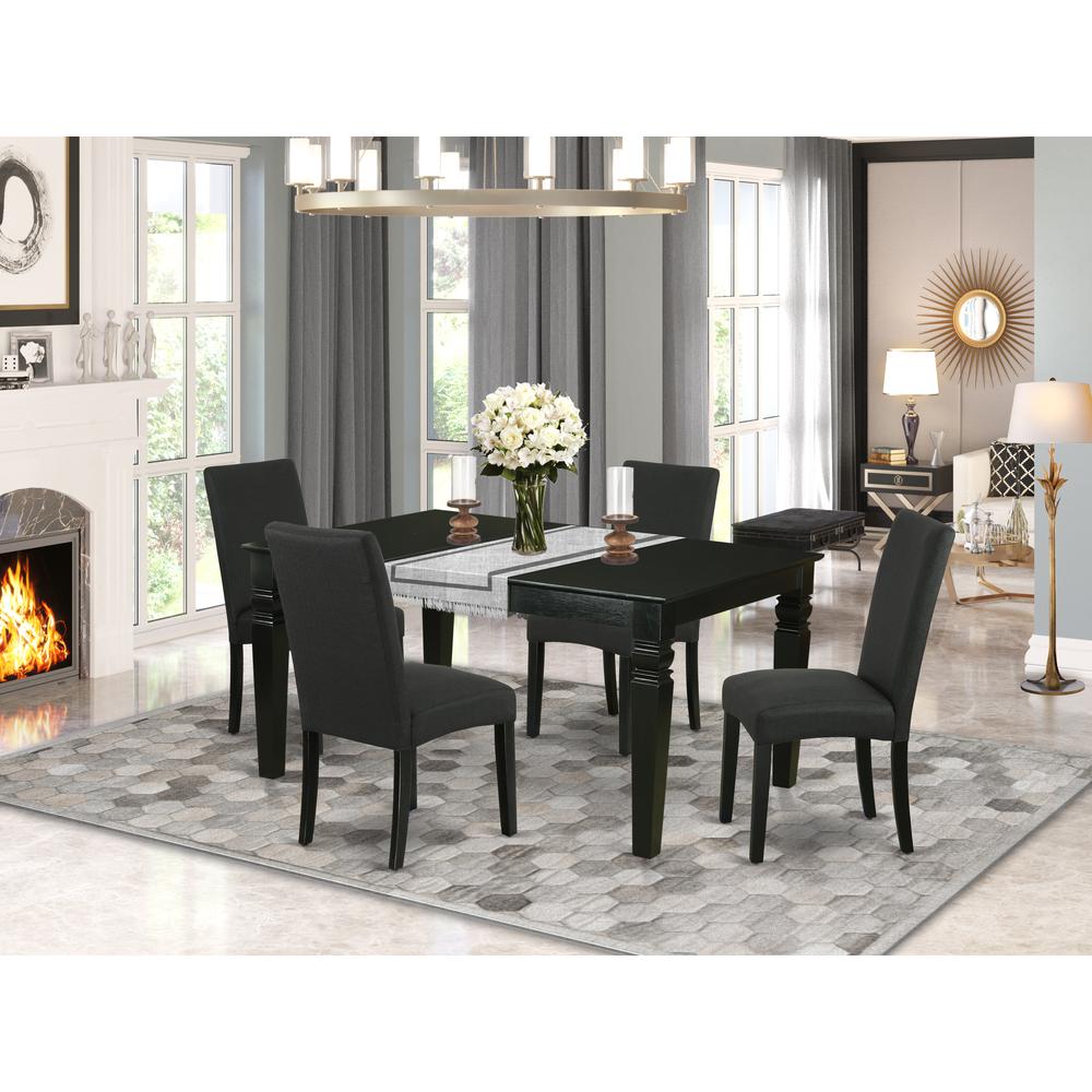 Dining Room Set Black, WEDR5-BLK-24. Picture 2