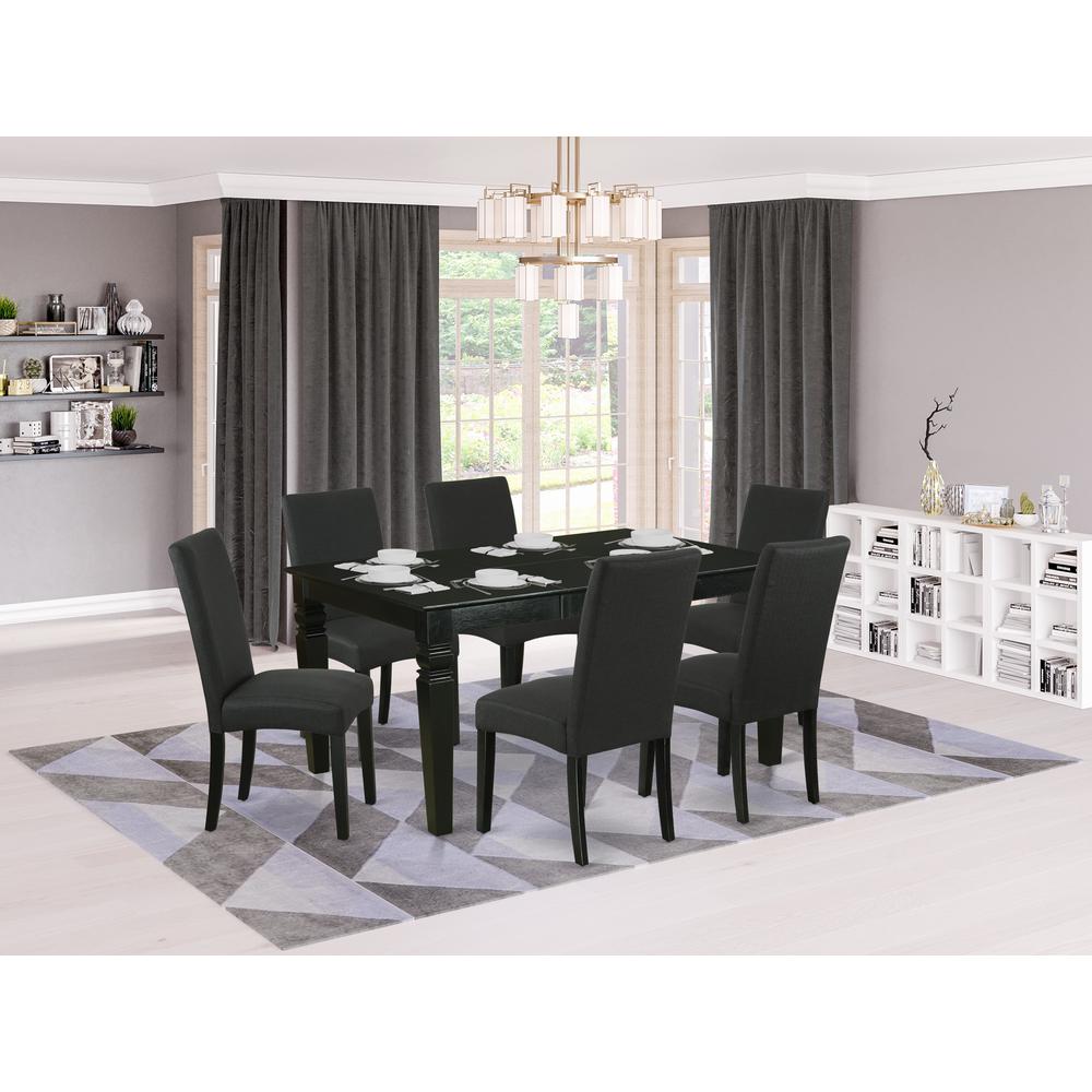 Dining Room Set Black, WEDR7-BLK-24. Picture 2