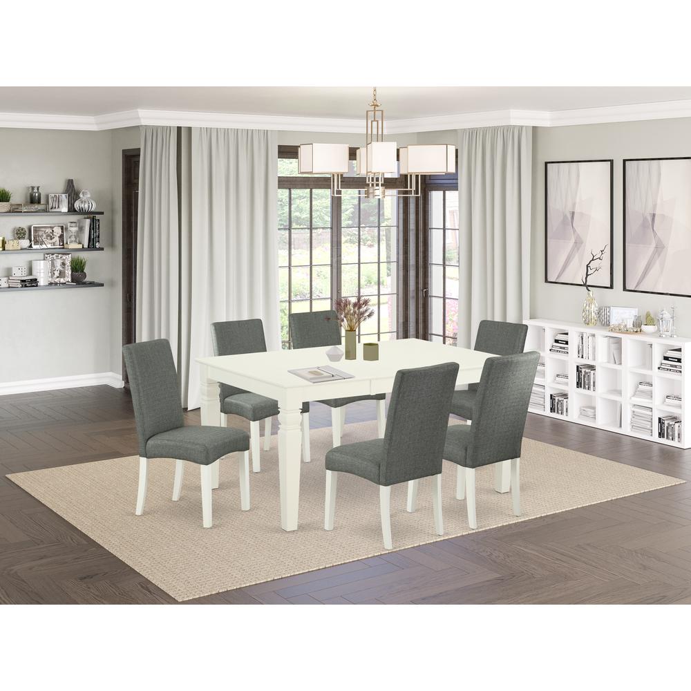 Dining Room Set Linen White, WEDR7-LWH-07. Picture 2