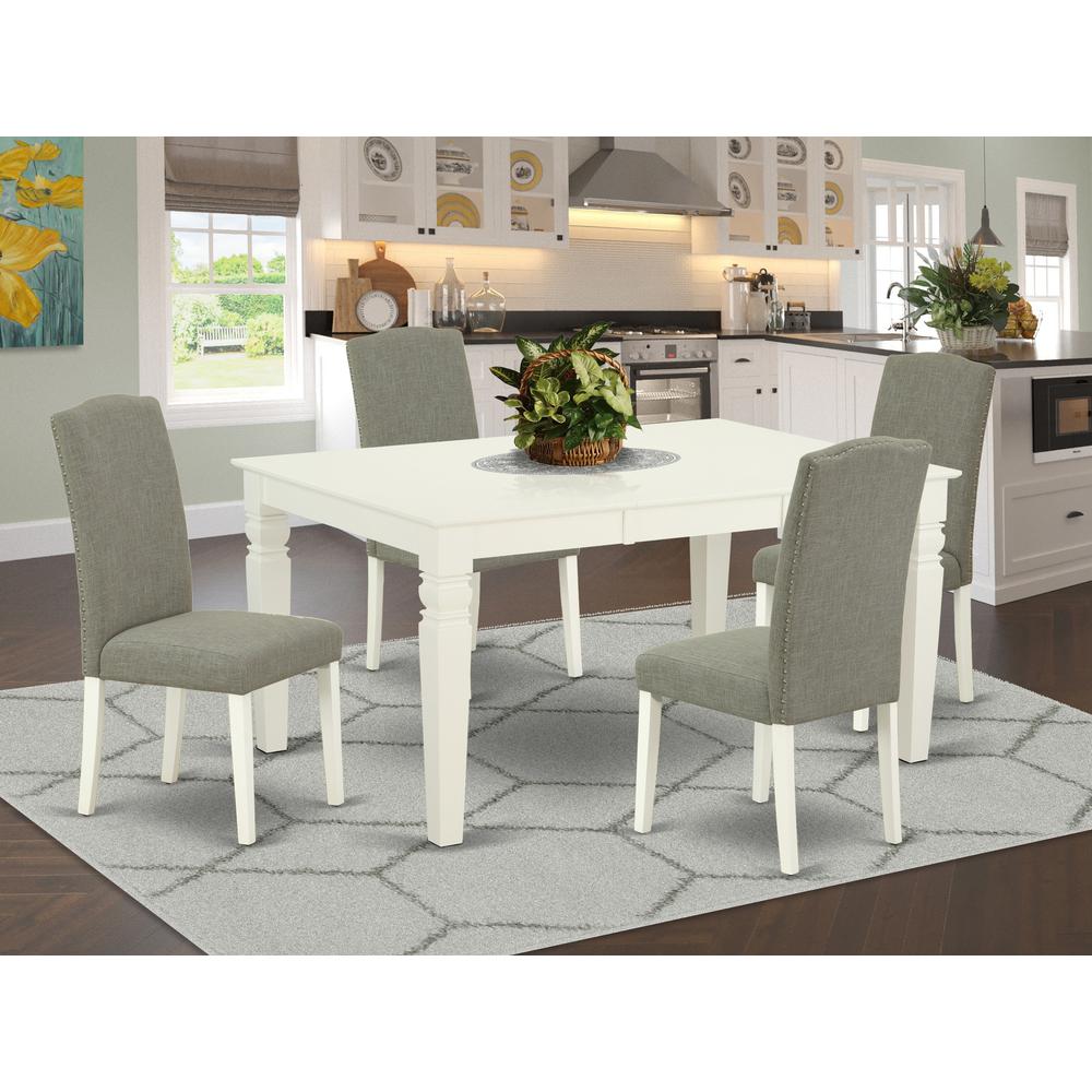 Dining Room Set Linen White, WEEN5-LWH-06. Picture 2