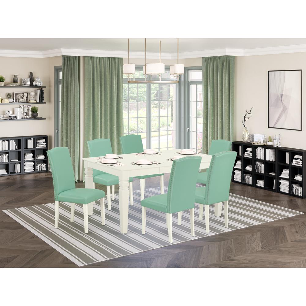 Dining Room Set Linen White, WEEN7-LWH-57. Picture 2