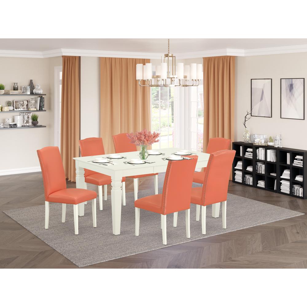 Dining Room Set Linen White, WEEN7-LWH-78. Picture 2