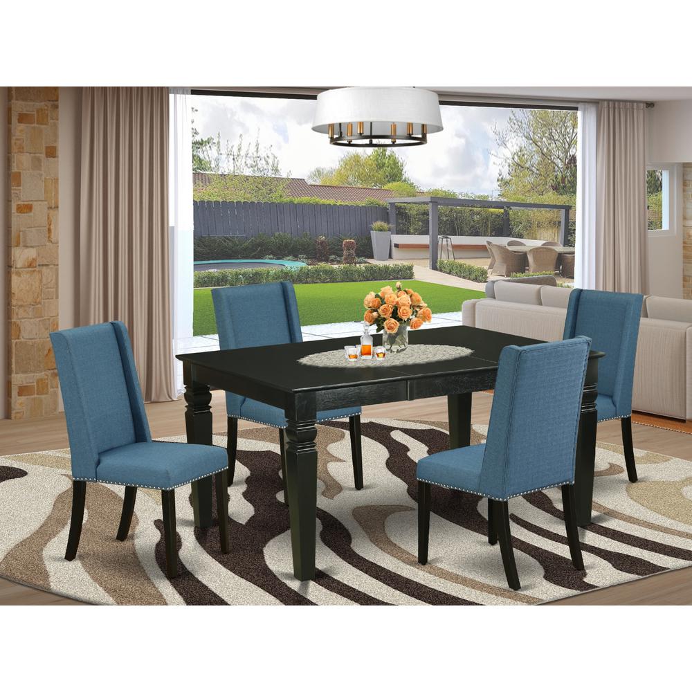 Dining Room Set Black, WEFL5-BLK-21. Picture 2
