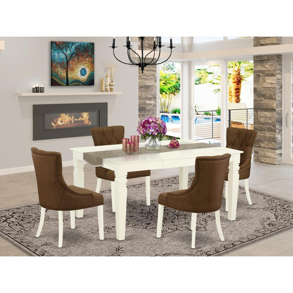 Dining Room Set Linen White, WEFR5-WHI-18. Picture 2