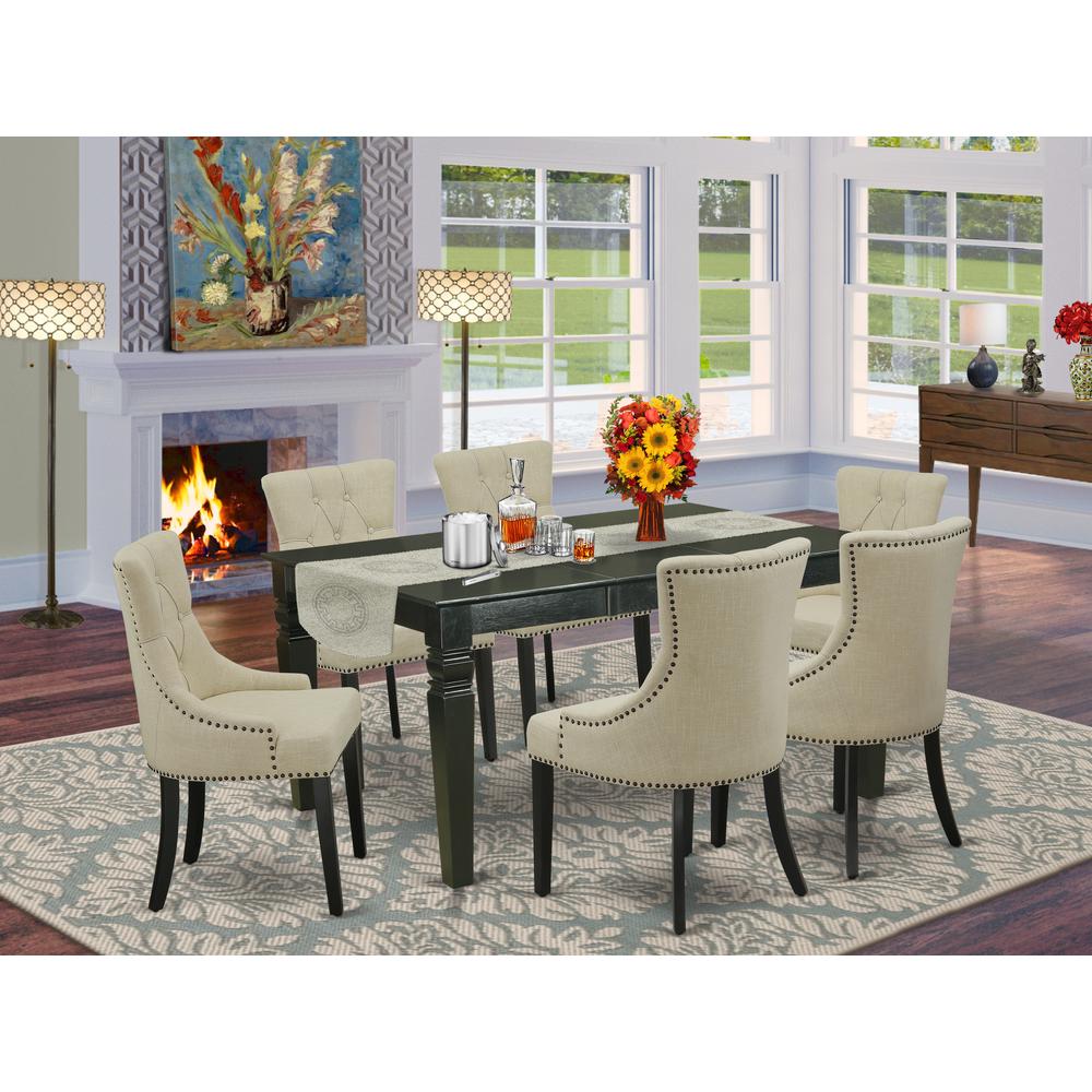 Dining Room Set Black, WEFR7-BLK-02. Picture 2