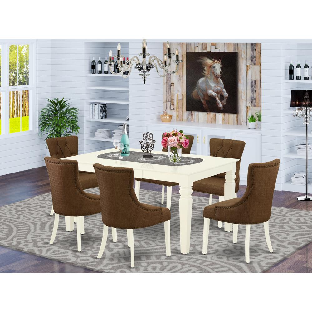 Dining Room Set Linen White, WEFR7-WHI-18. Picture 2