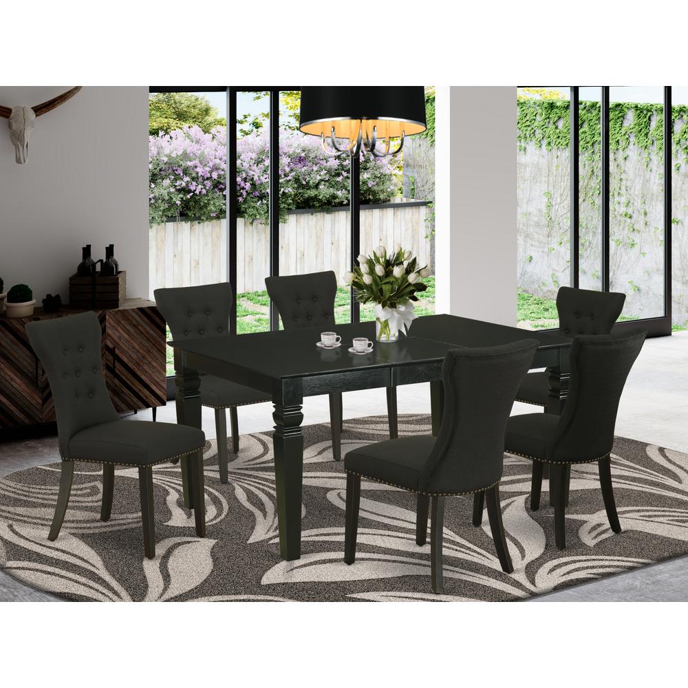 Dining Room Set Black, WEGA7-BLK-24. Picture 2