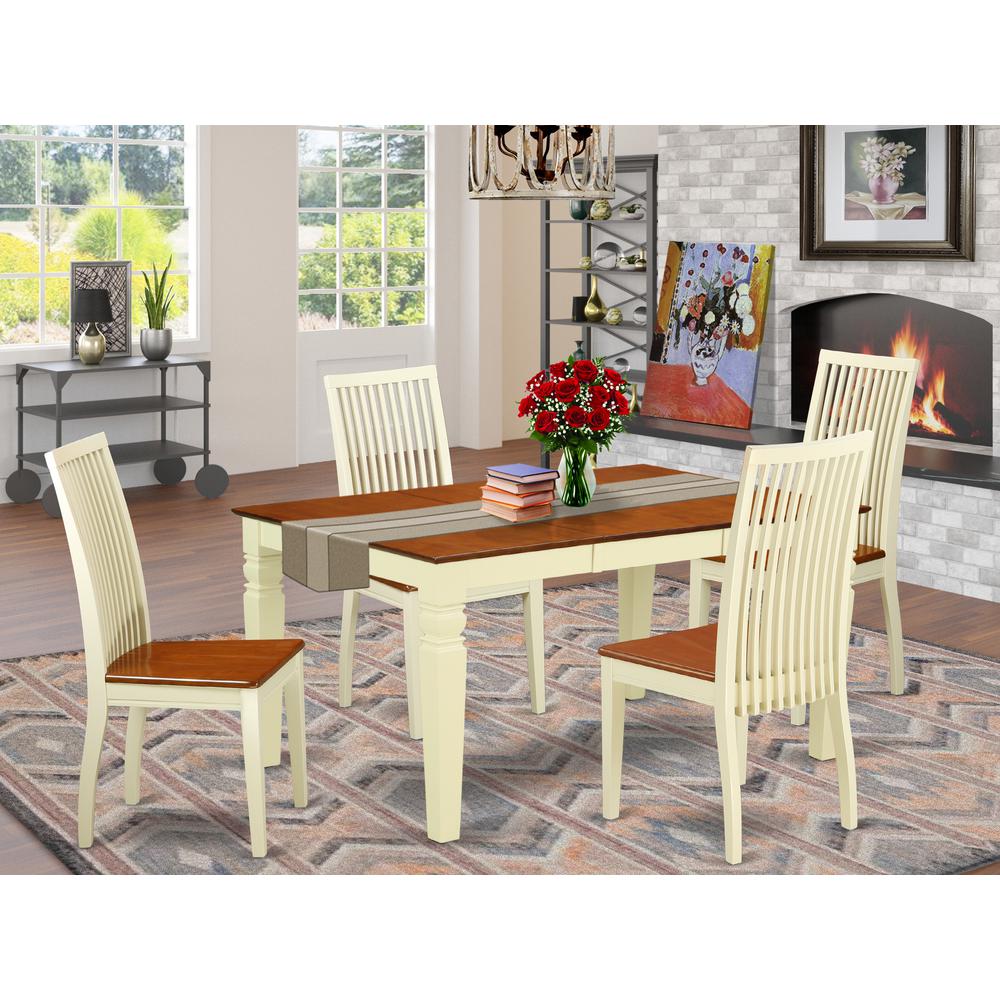Dining Room Set Buttermilk & Cherry, WEIP5-BMK-W. Picture 2