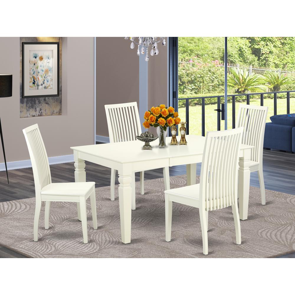 Dining Room Set Linen White, WEIP5-LWH-W. Picture 2