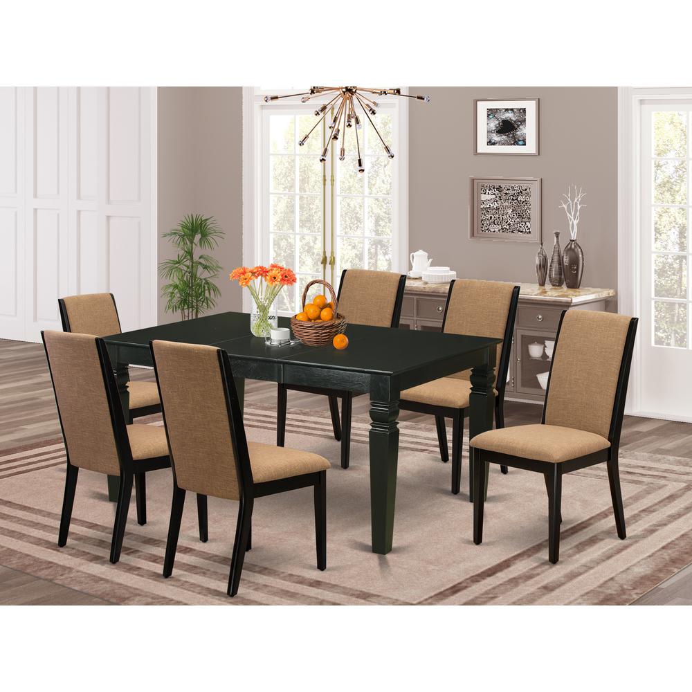 Dining Room Set Black, WELA7-BLK-47. Picture 2