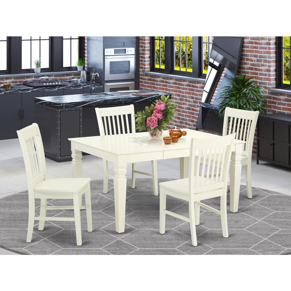 Dining Room Set Linen White, WENO5-LWH-W. Picture 2