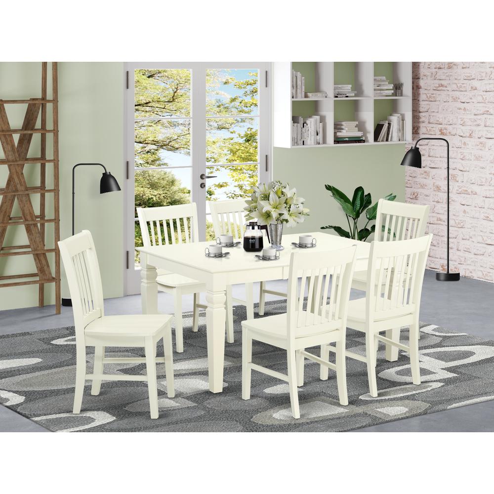 Dining Room Set Linen White, WENO7-LWH-W. Picture 2
