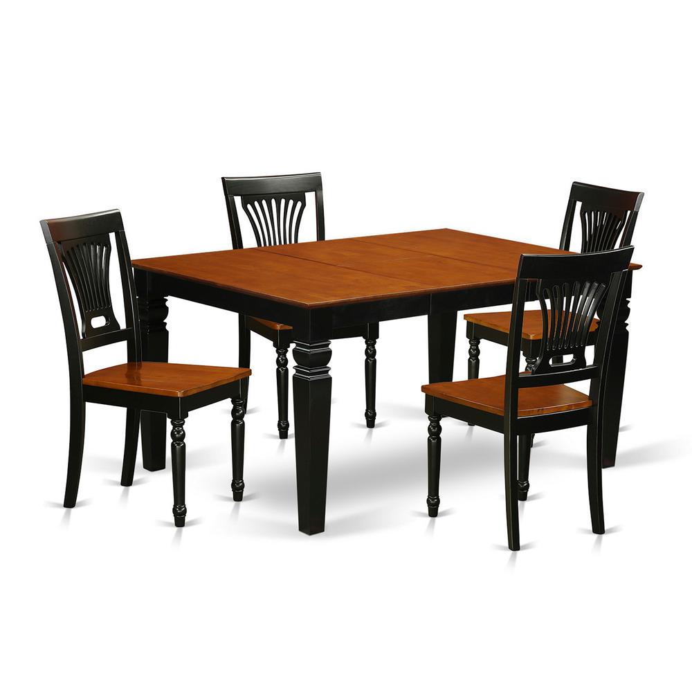 5  Pc  Dinette  set  with  a  Dining  Table  and  4  Wood  Dining  Chairs  in  Black. Picture 2