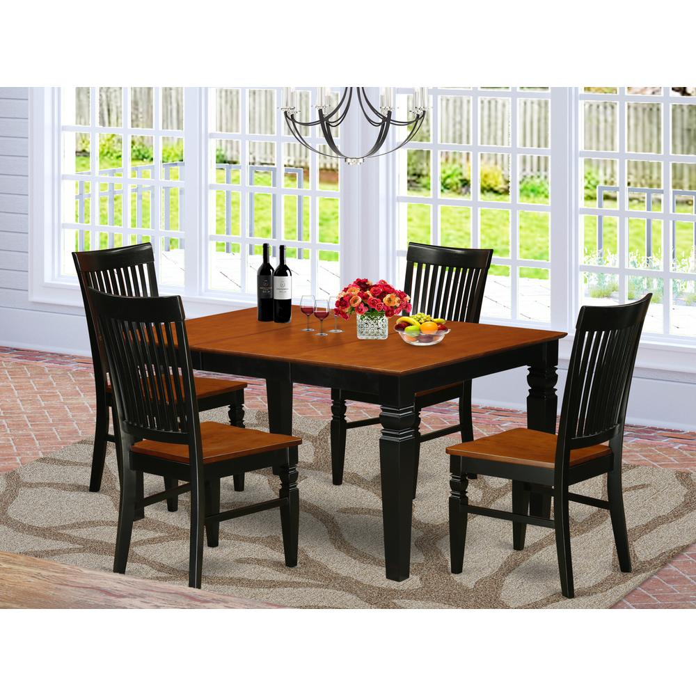 Dining Room Set Black & Cherry, WEST5-BCH-W. Picture 2