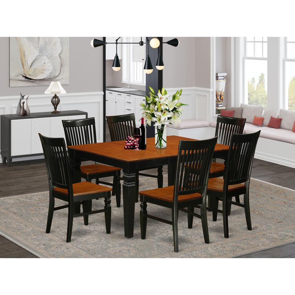Dining Room Set Black & Cherry, WEST7-BCH-W. Picture 2