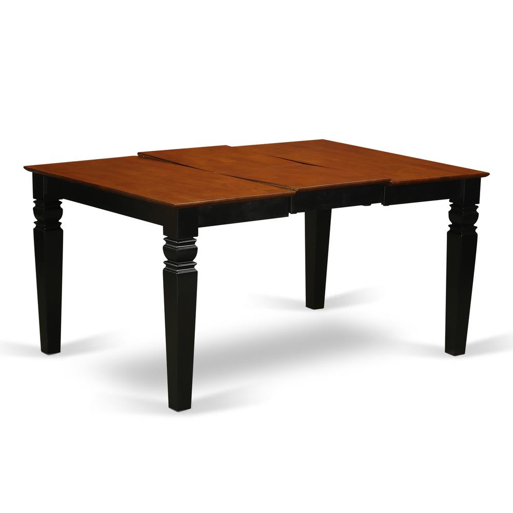 WEAN7-BCH-C 7 Pc Kitchen table set with a Dining Table and 6 Kitchen Chairs in Black. Picture 3