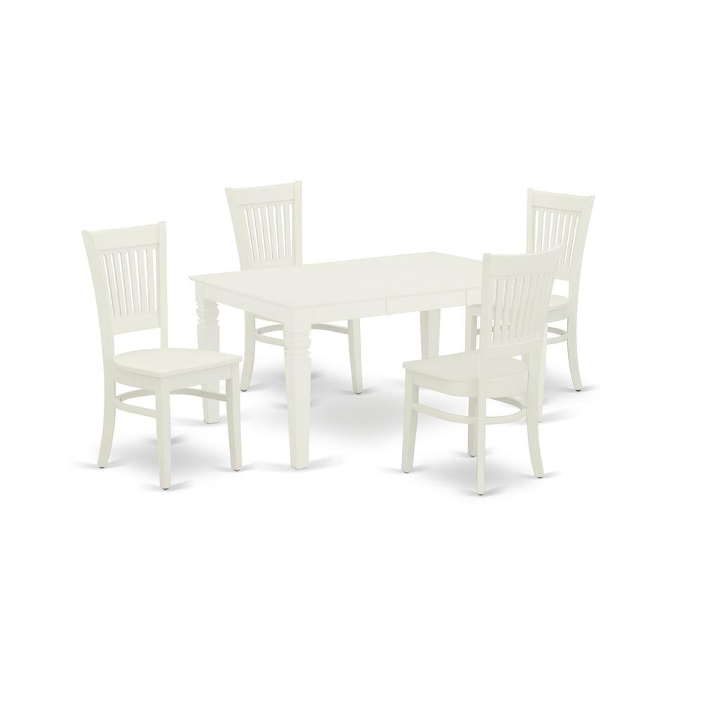 Dining Table- Table Leg Dining Chairs, WEVA5-LWH-W. Picture 1