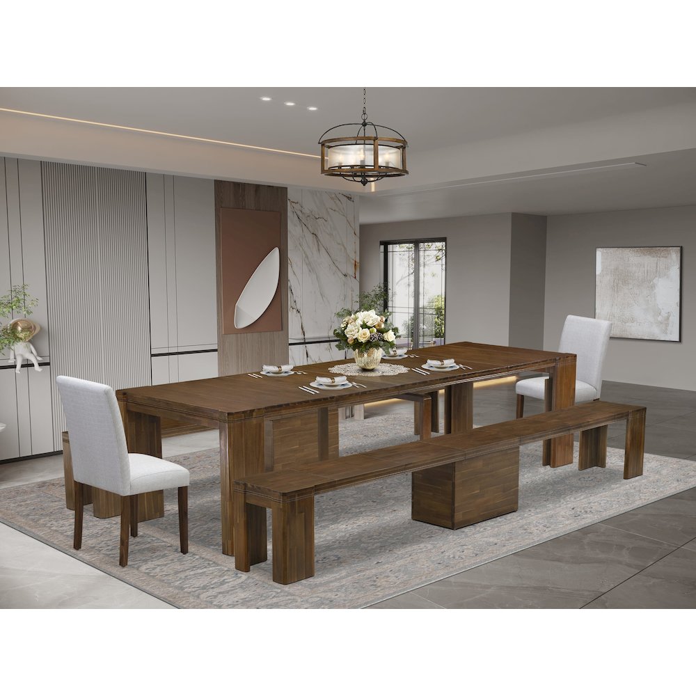 5 Pieces Extendable Dining Set Includes a Rectangle Kitchen Table. Picture 2