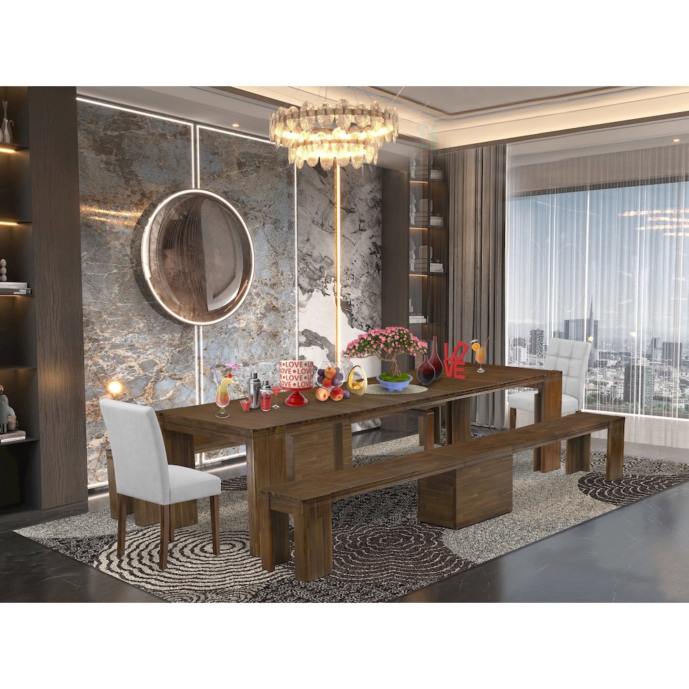 5 Pieces Extendable Dining Set Includes a Rectangle Kitchen Table. Picture 2