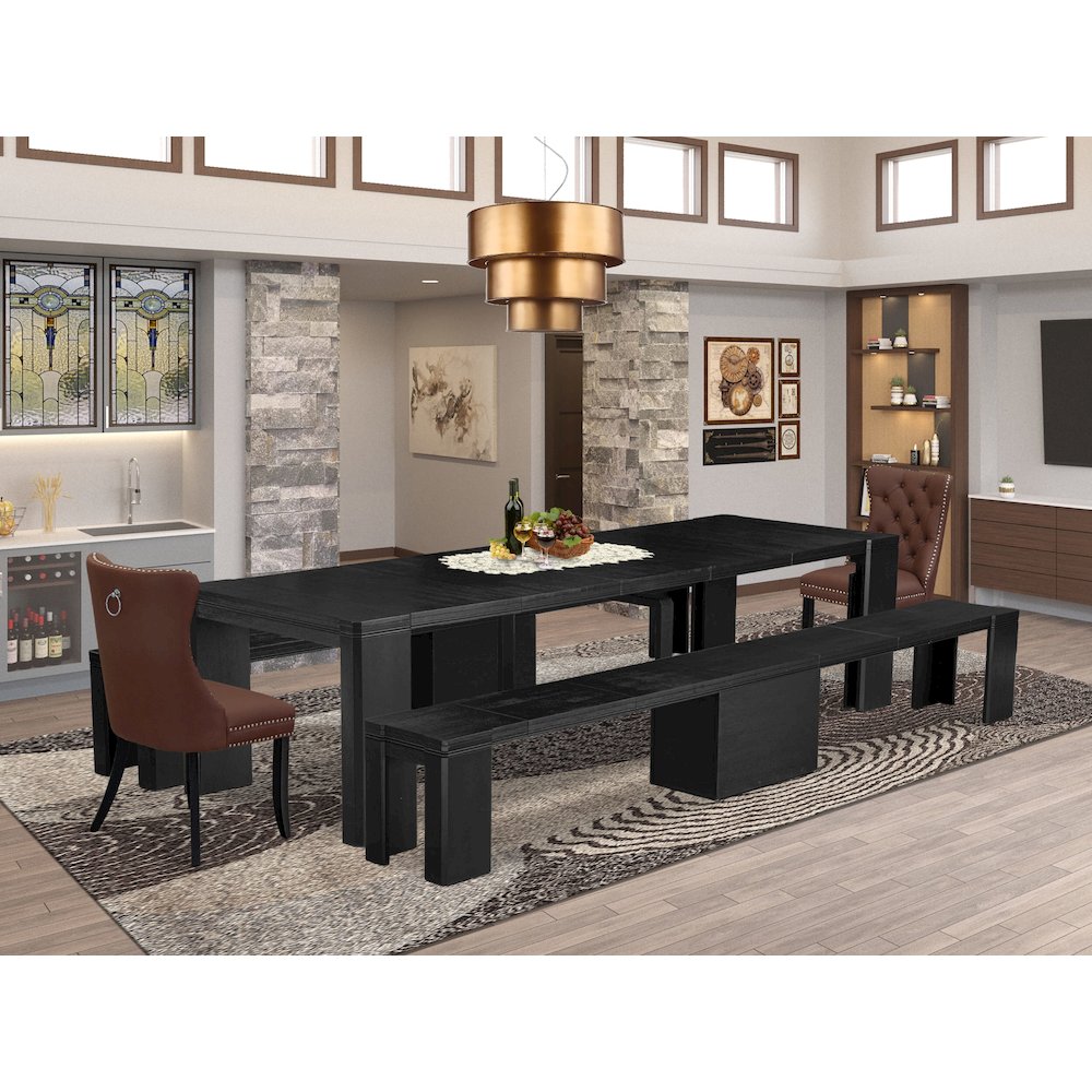 5-piece Dining Room Table Set a Rectangular Kitchen Table. Picture 2