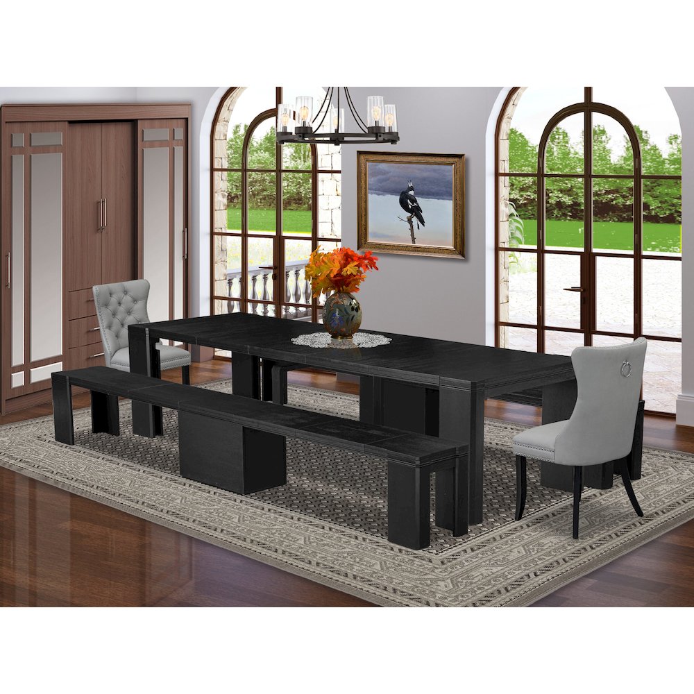 5-piece Dining Room Table Set a Rectangular Kitchen Table. Picture 2