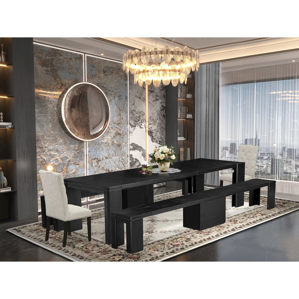 5-piece Modern Dining Room Table Set a Rectangular Kitchen Table. Picture 2