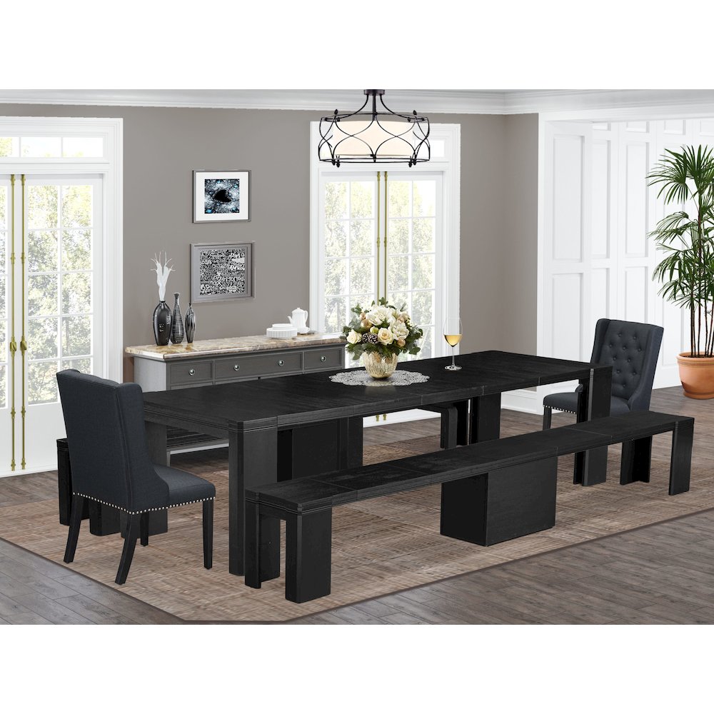 5-piece Modern Dining Room Table Set a Rectangular Dining Table. Picture 2