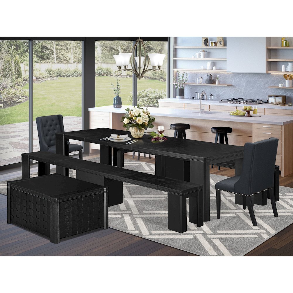 5-piece Modern Dining Table Set a Rectangular Kitchen Table. Picture 2