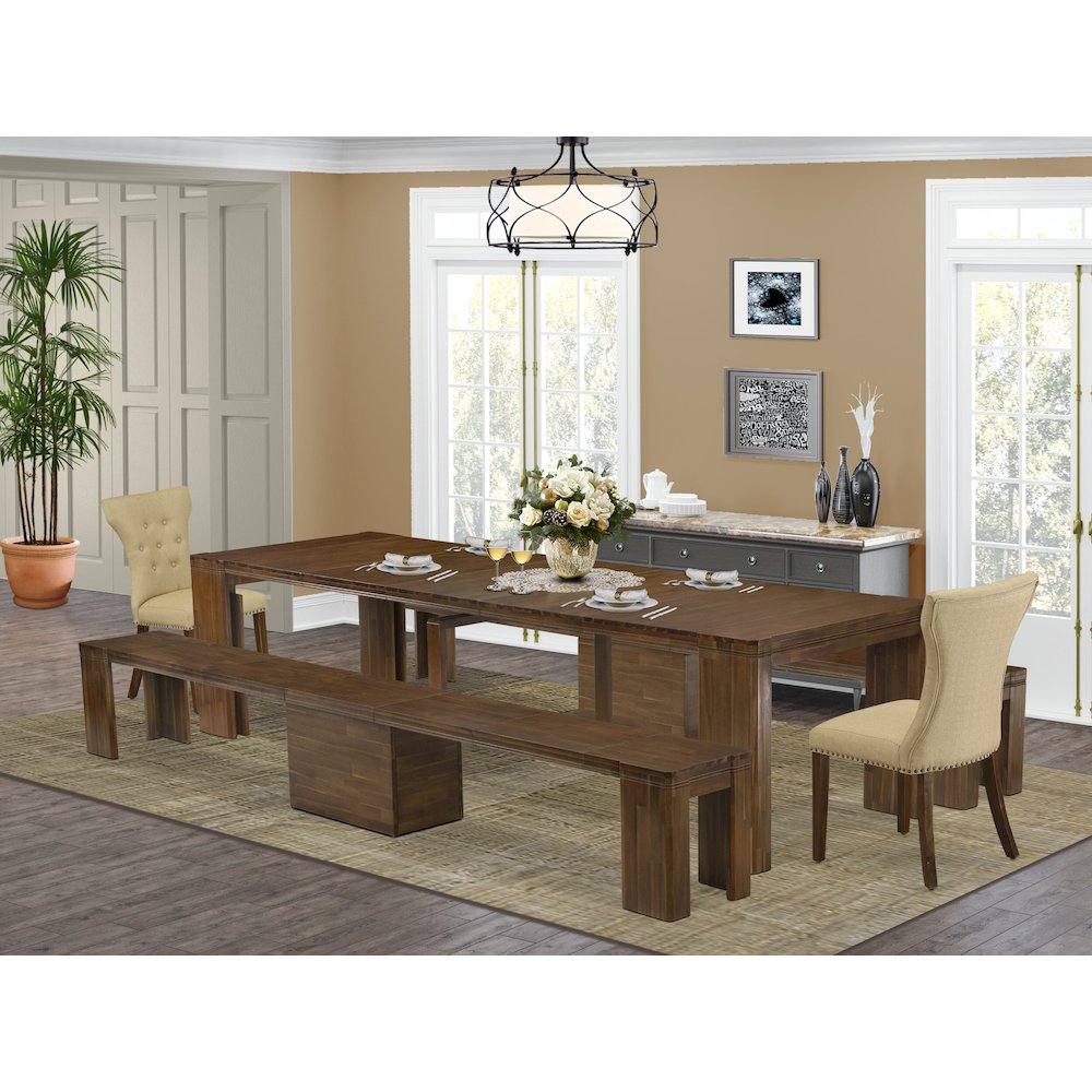 5 Pieces Extendable Dining Set Includes a Rectangle Kitchen Table. Picture 2