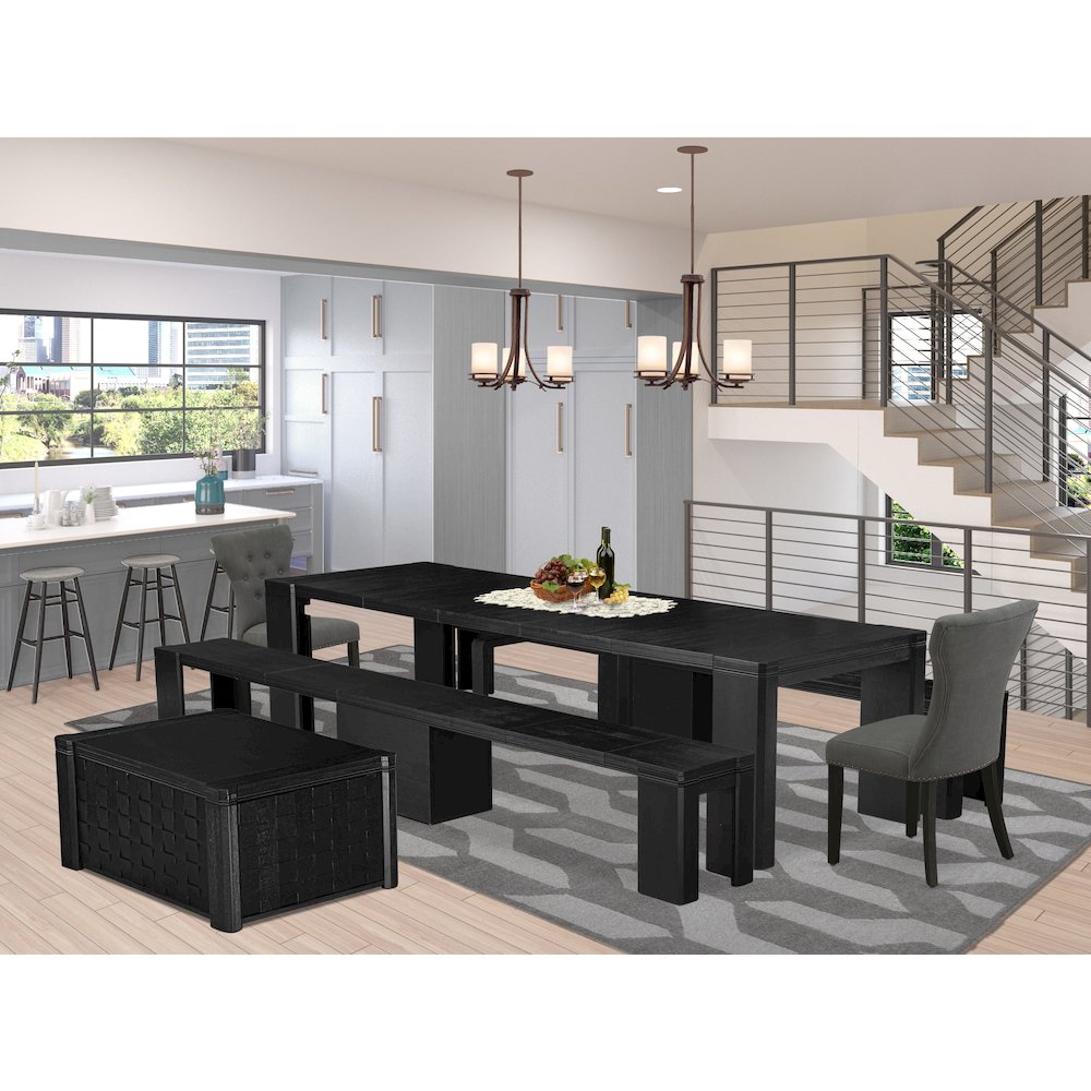 6-piece Dining Room Table Set a Rectangular Kitchen Table. Picture 2
