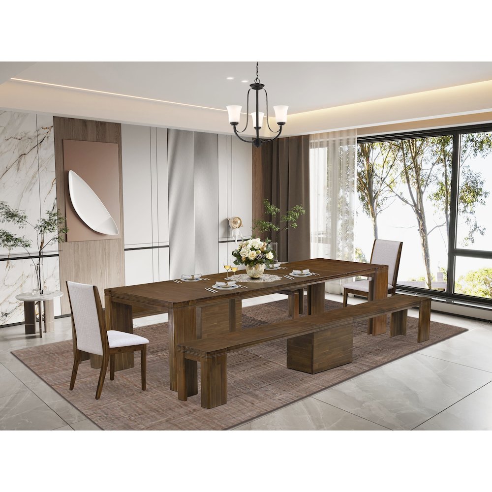 5 Pieces Extendable Dining Set Includes a Rectangle Kitchen Table. Picture 2