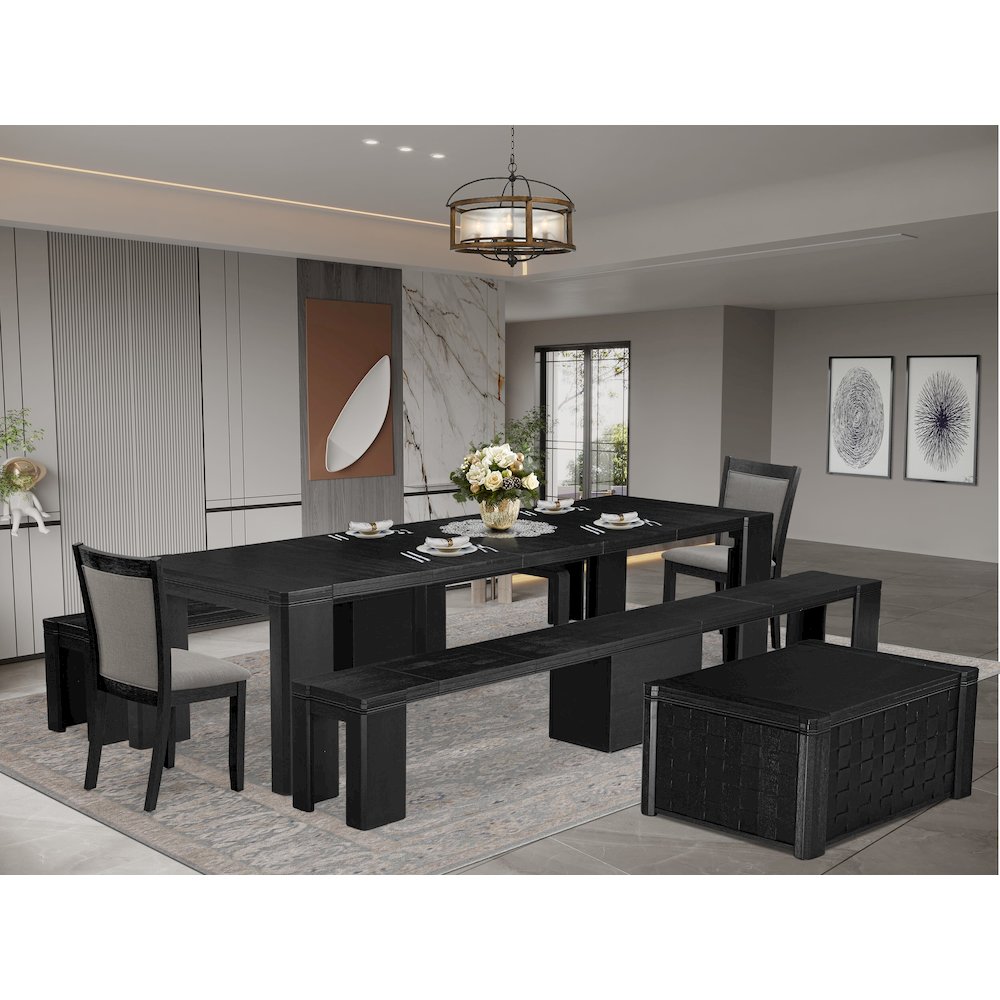 6-piece Dining Room Table Set a Rectangular Kitchen Table with a coffee Table. Picture 2