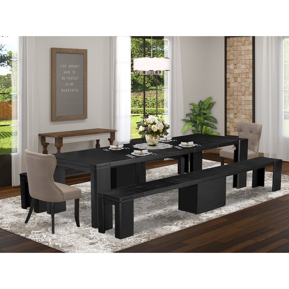 5-piece Modern Dining Room Table Set a Rectangular Kitchen Table. Picture 2