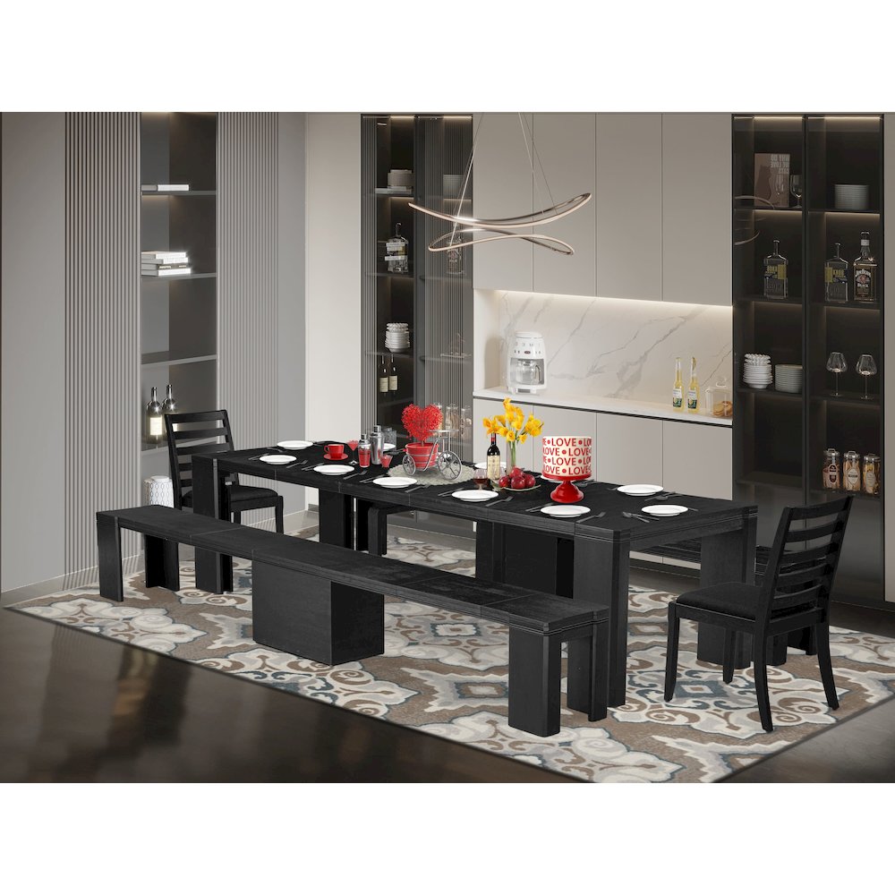5-piece Modern Dining Room Table Set a Rectangular Dining Table. Picture 2