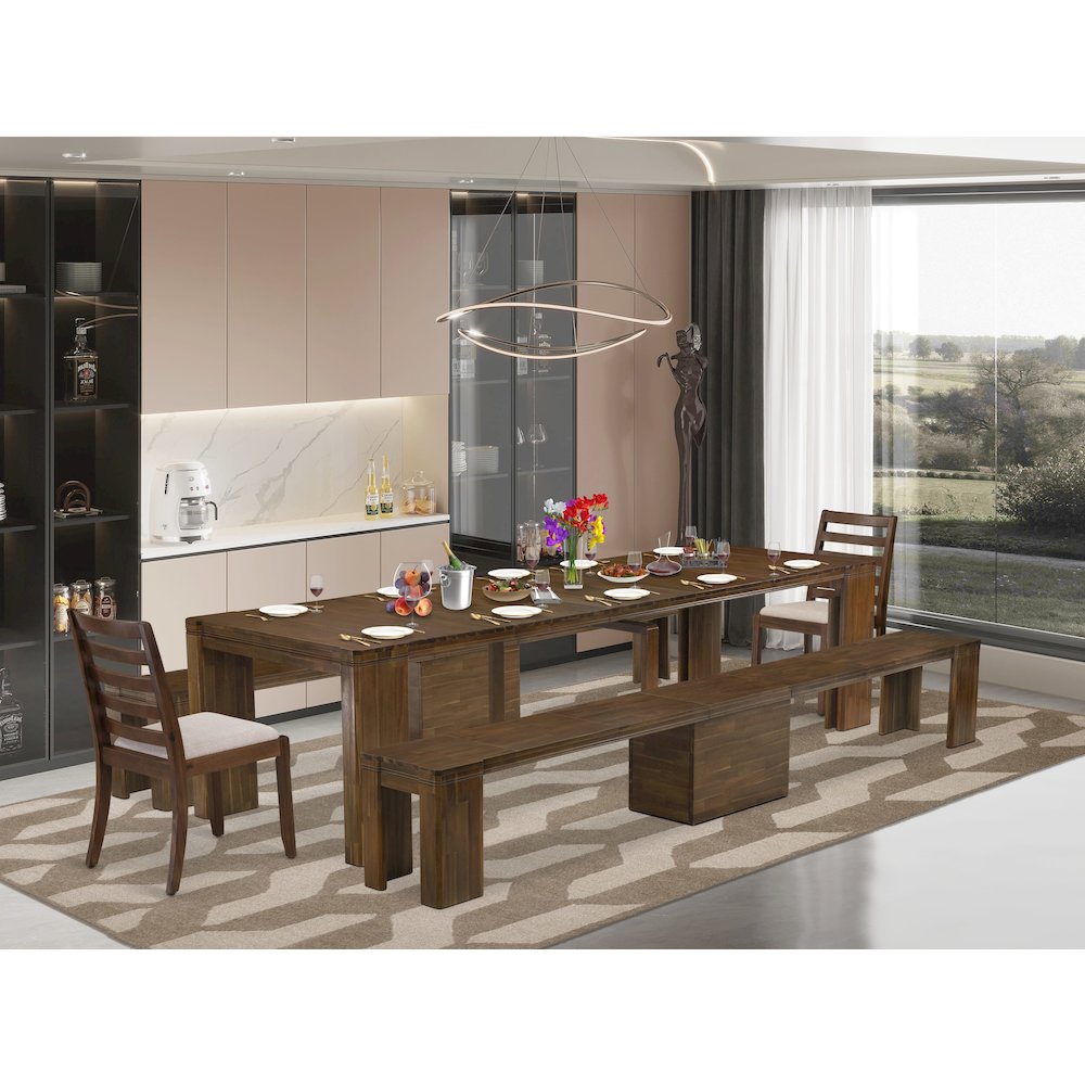 5 Pieces Extendable Dining Set Includes a Rectangle Kitchen Table. Picture 2