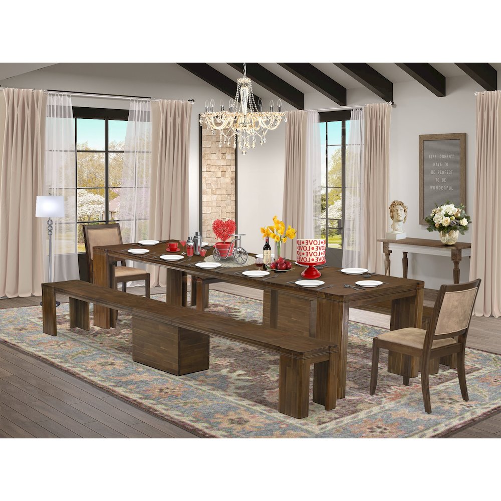 5 Pieces Extendable Dining Set Includes a Rectangle Kitchen Table. Picture 2