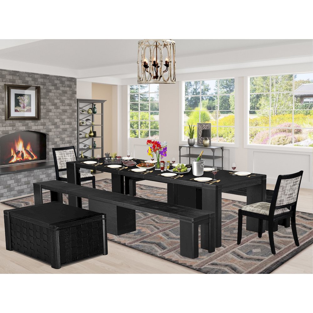 4-piece Dining Room Table Set a Rectangular Kitchen Table. Picture 2