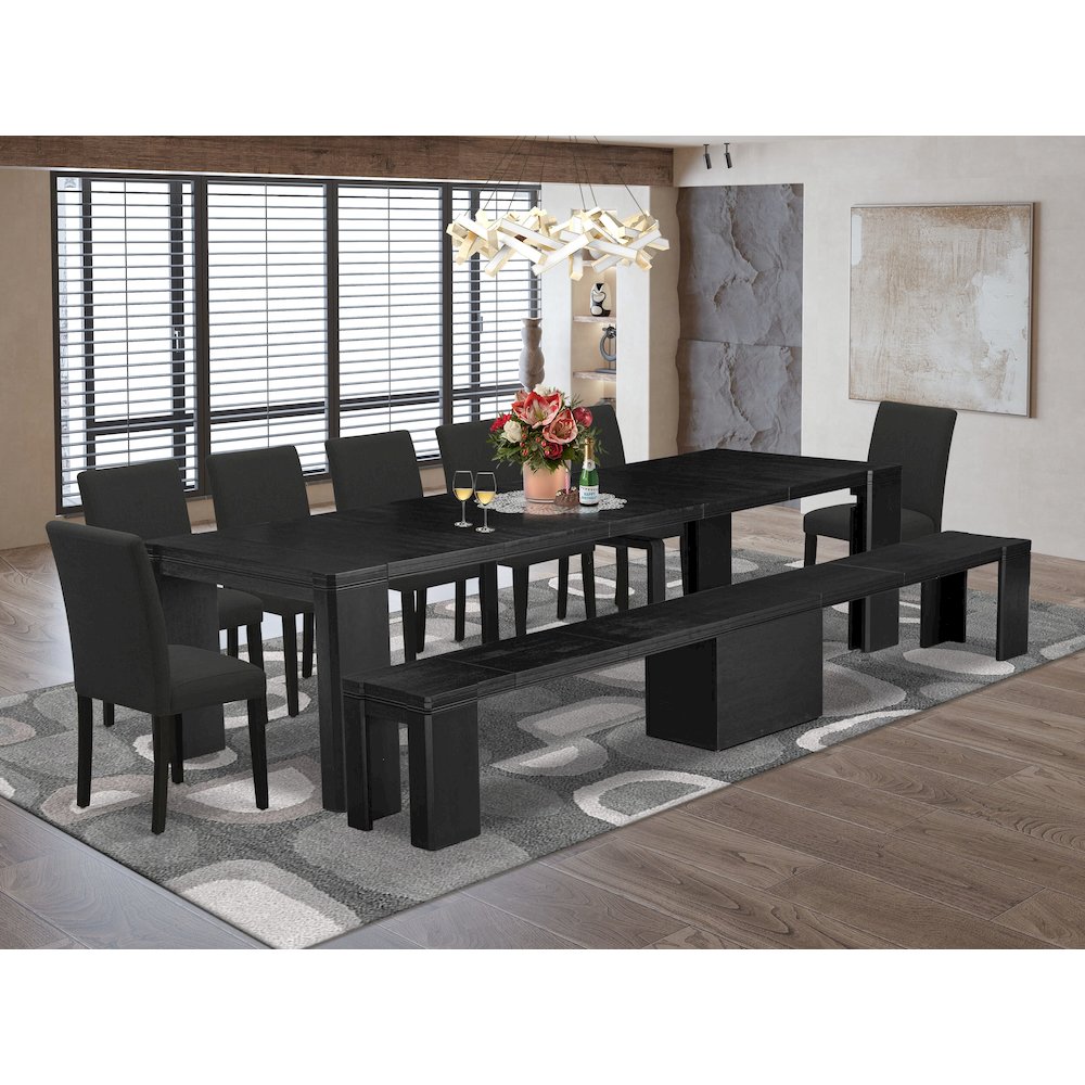 9-piece Dining Room Table Set a Rectangular Kitchen Table. Picture 2