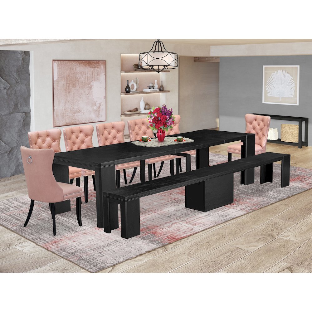 9-piece Dining Room Table Set a Rectangular Dining Table. Picture 2