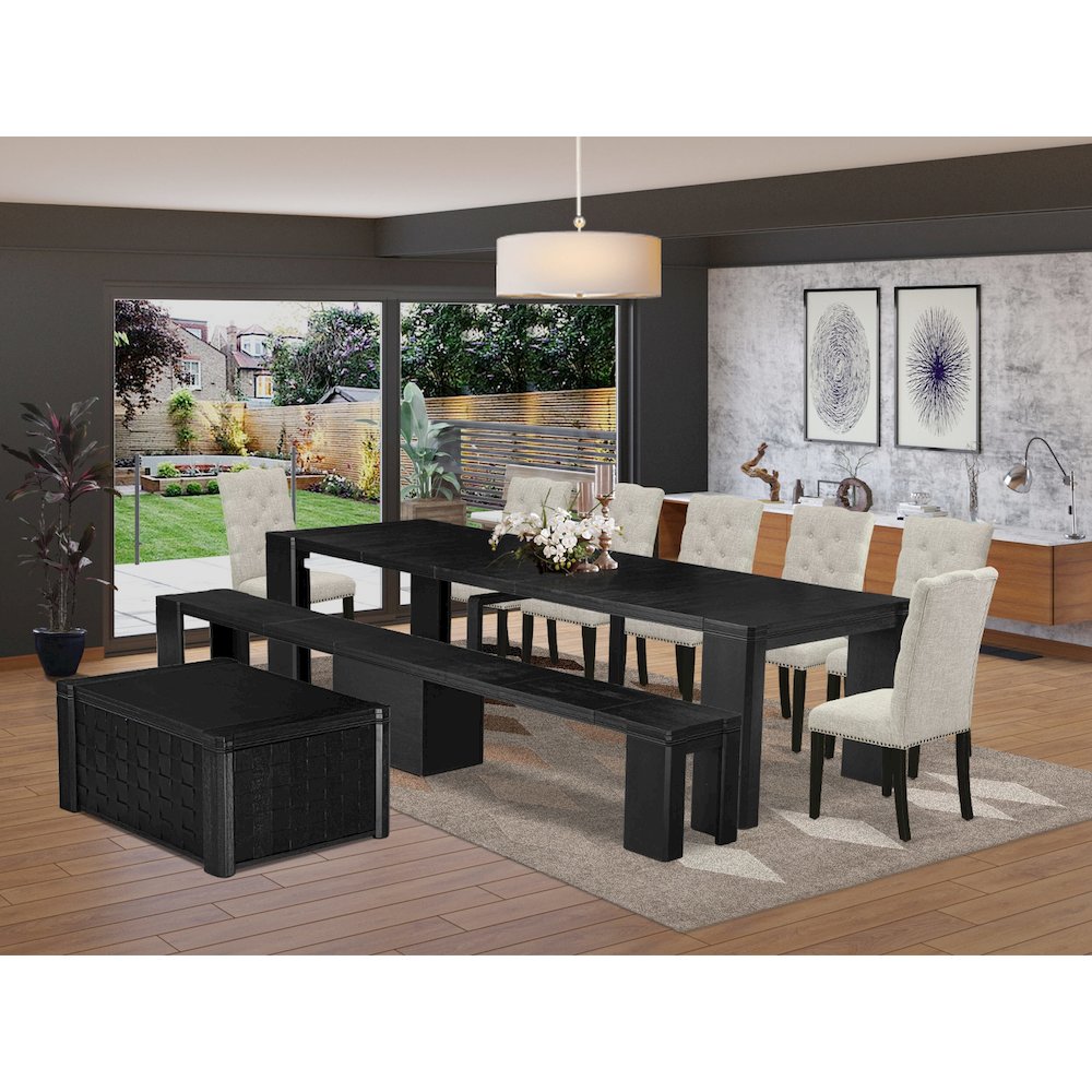 10-piece Kitchen Table Set a Rectangular Dining Table. Picture 2