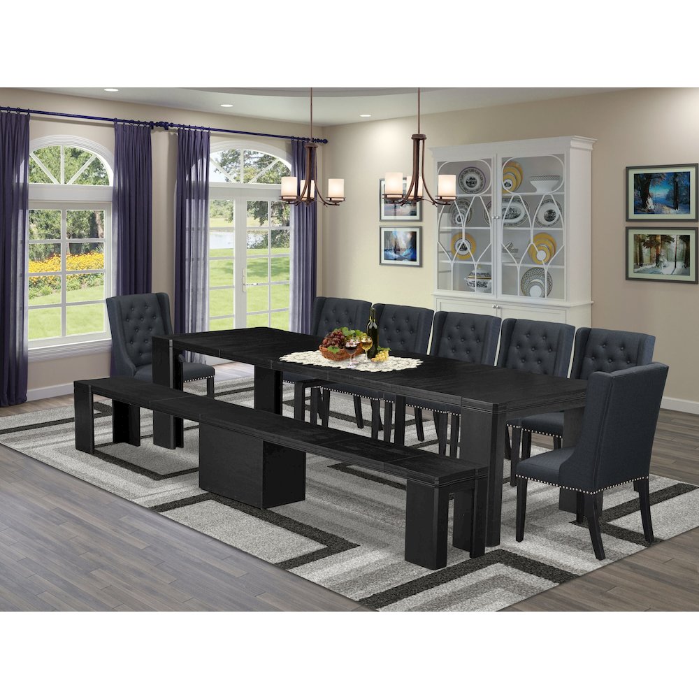 9-piece Dining Room Table Set a Rectangular Dining Table. Picture 2